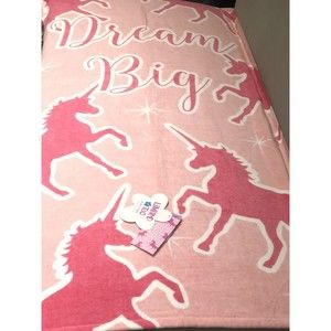 LIMITED TOO Pink Unicorn Beach Towel Girls Cotton Dream Big Graphic Text New